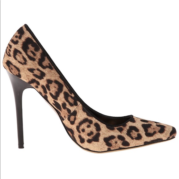 Joni Joni Leopard Pointed Toe Stiletto Heels - Picture 3 of 4